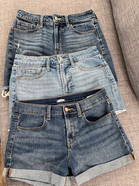 Old Navy Denim Shorts 3 Piece Size 4 OG Wow High Rise